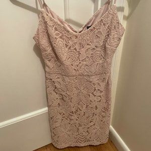 Pink/Taupe Lace Guess Dress (Size: 0)